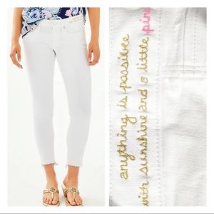 Lilly Pulitzer South Ocean Skinny Jean Embroidered Size 4